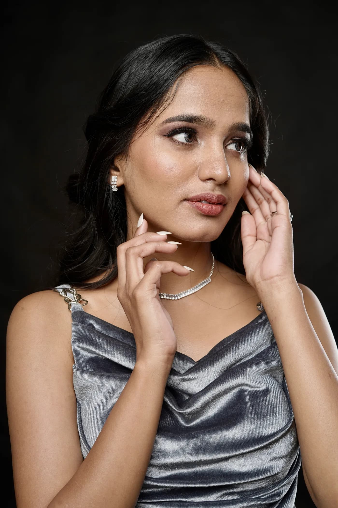 A Colourz client photographed in the salon after styling